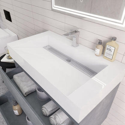 Monterey 36" Wall Mounted Bathroom Vanity with Reinforced Acrylic Integrated Sink Top