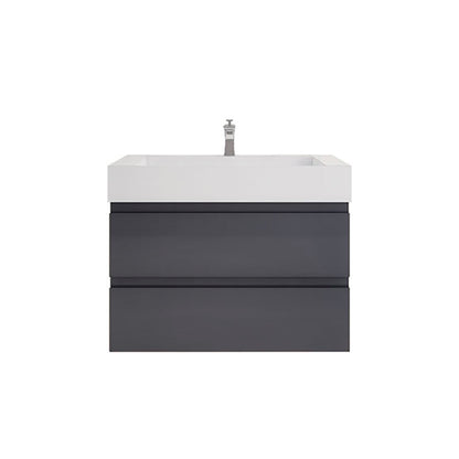 Monterey 36" Wall Mounted Bathroom Vanity with Reinforced Acrylic Integrated Sink Top