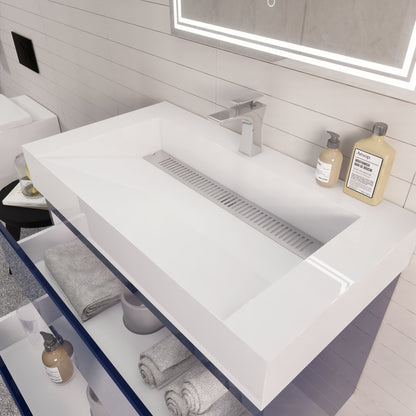 Monterey 36" Wall Mounted Bathroom Vanity with Reinforced Acrylic Integrated Sink Top