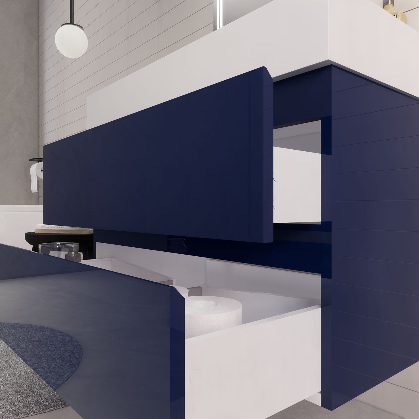 Monterey 36" Wall Mounted Bathroom Vanity with Reinforced Acrylic Integrated Sink Top
