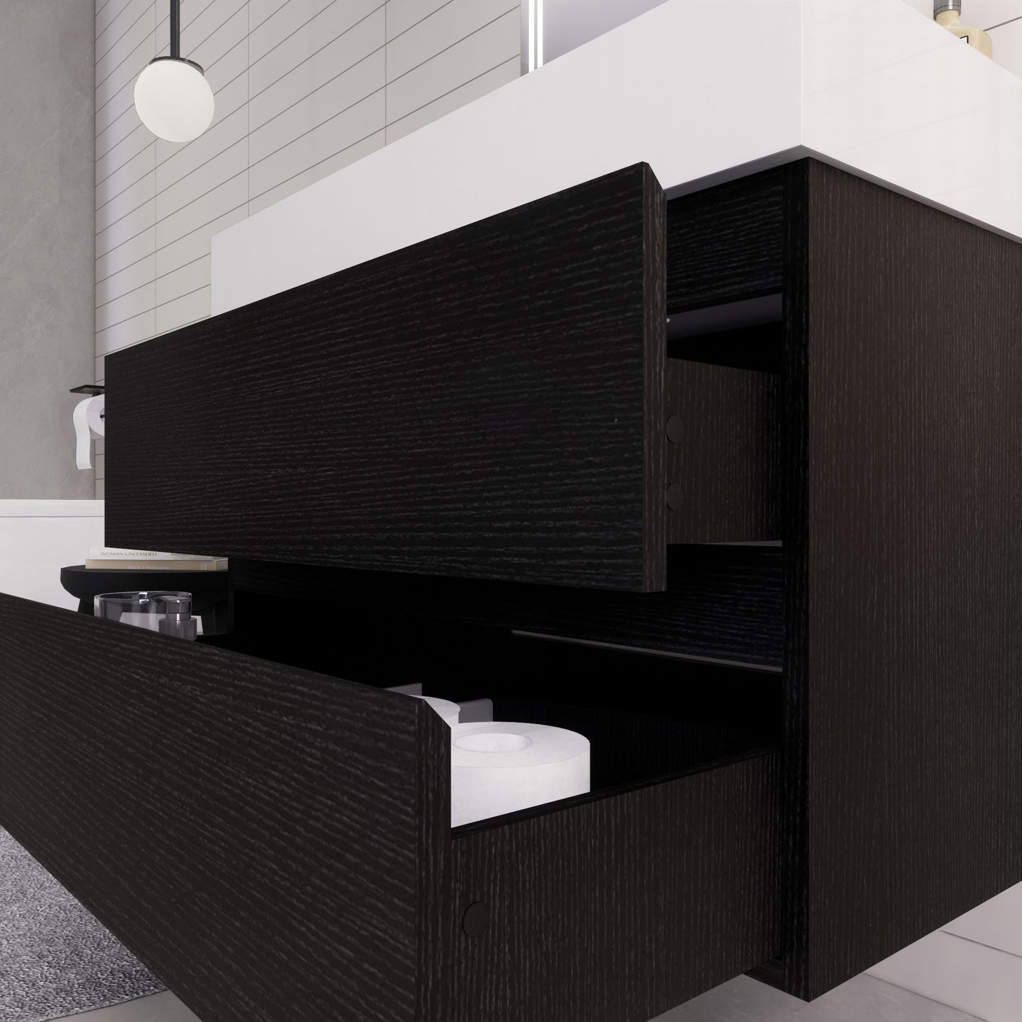 Monterey 36" Wall Mounted Bathroom Vanity with Reinforced Acrylic Integrated Sink Top