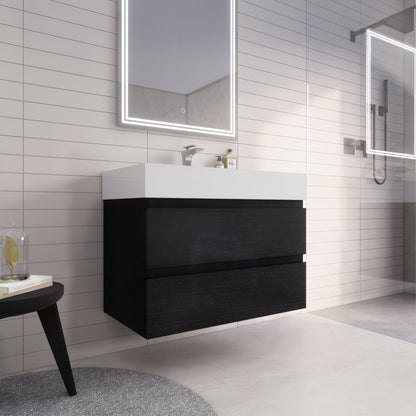 Monterey 36" Wall Mounted Bathroom Vanity with Reinforced Acrylic Integrated Sink Top