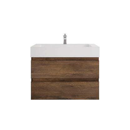 Monterey 36" Wall Mounted Bathroom Vanity with Reinforced Acrylic Integrated Sink Top