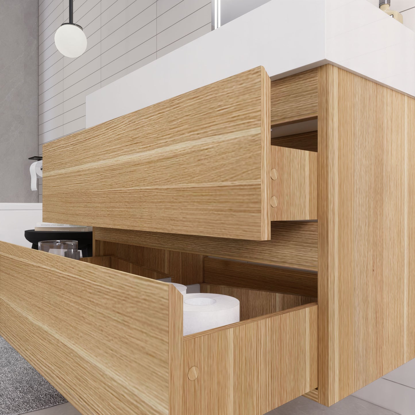 Monterey 36" Wall Mounted Bathroom Vanity with Reinforced Acrylic Integrated Sink Top