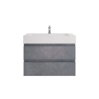 Monterey 36" Wall Mounted Bathroom Vanity with Reinforced Acrylic Integrated Sink Top
