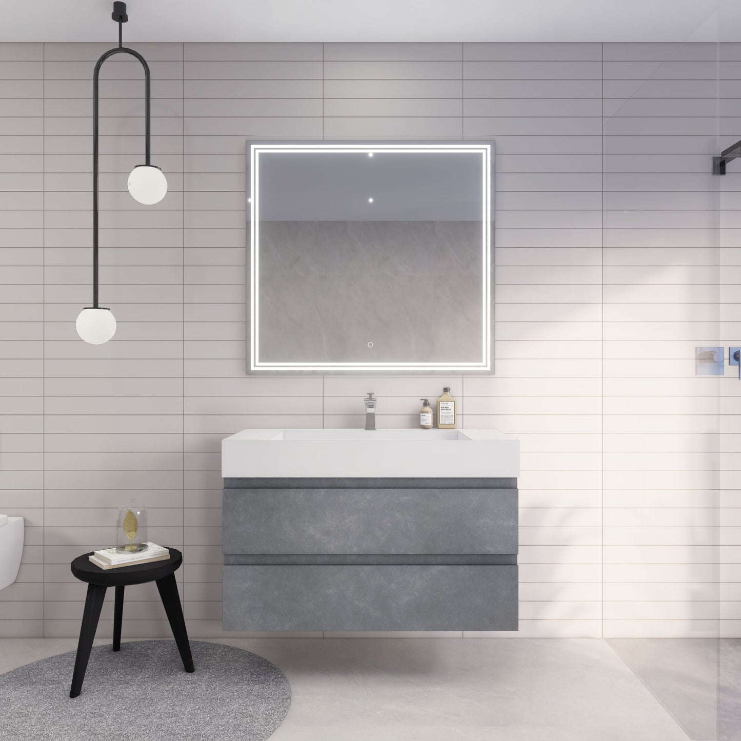 Monterey 42" Wall Mounted Bathroom Vanity with Reinforced Acrylic Integrated Sink Top