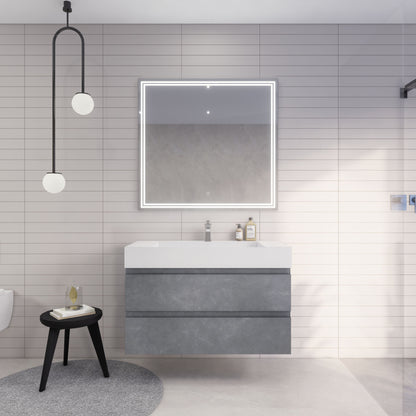 Monterey 42" Wall Mounted Bathroom Vanity with Reinforced Acrylic Integrated Sink Top