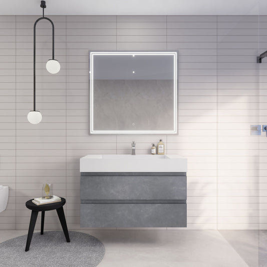 Monterey 42" Wall Mounted Bathroom Vanity with Reinforced Acrylic Integrated Sink Top