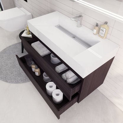 Monterey 42" Wall Mounted Bathroom Vanity with Reinforced Acrylic Integrated Sink Top