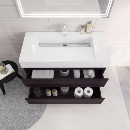 Monterey 42" Wall Mounted Bathroom Vanity with Reinforced Acrylic Integrated Sink Top