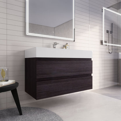 Monterey 42" Wall Mounted Bathroom Vanity with Reinforced Acrylic Integrated Sink Top