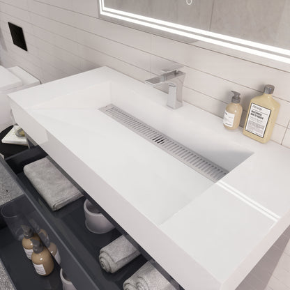 Monterey 42" Wall Mounted Bathroom Vanity with Reinforced Acrylic Integrated Sink Top