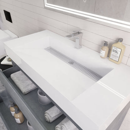 Monterey 42" Wall Mounted Bathroom Vanity with Reinforced Acrylic Integrated Sink Top