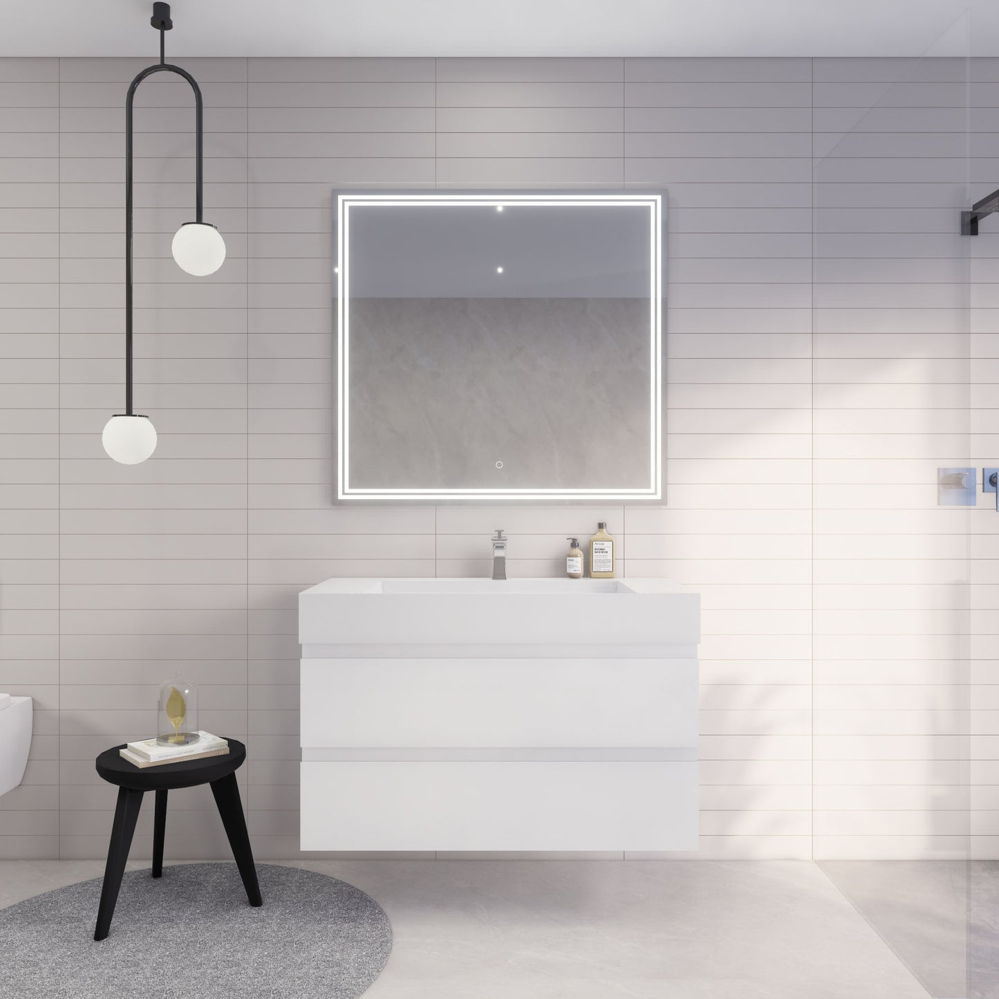 Monterey 42" Wall Mounted Bathroom Vanity with Reinforced Acrylic Integrated Sink Top