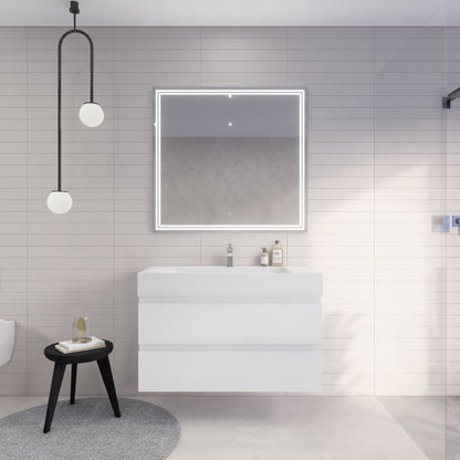 Monterey 42" Wall Mounted Bathroom Vanity with Reinforced Acrylic Integrated Sink Top