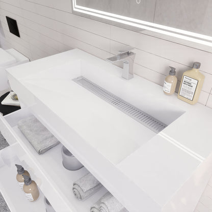 Monterey 42" Wall Mounted Bathroom Vanity with Reinforced Acrylic Integrated Sink Top