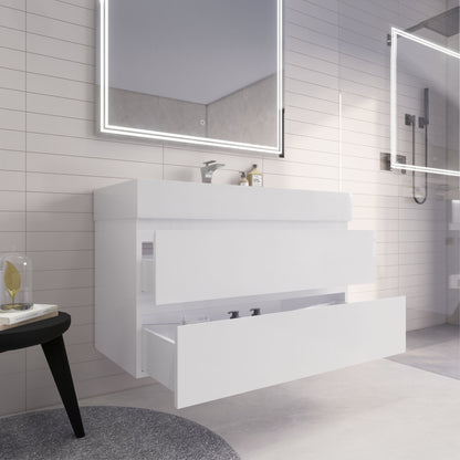 Monterey 42" Wall Mounted Bathroom Vanity with Reinforced Acrylic Integrated Sink Top