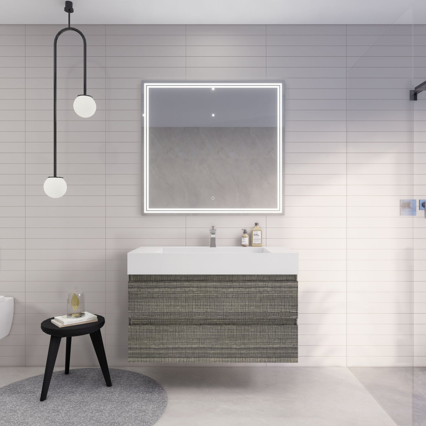 Monterey 42" Wall Mounted Bathroom Vanity with Reinforced Acrylic Integrated Sink Top