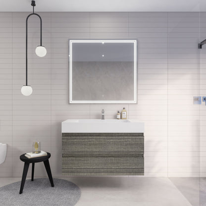 Monterey 42" Wall Mounted Bathroom Vanity with Reinforced Acrylic Integrated Sink Top