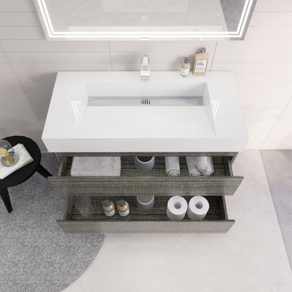 Monterey 42" Wall Mounted Bathroom Vanity with Reinforced Acrylic Integrated Sink Top