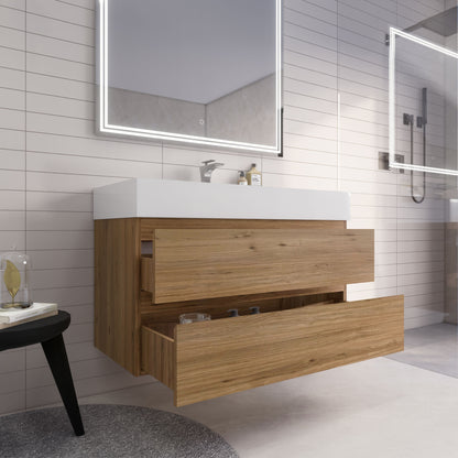Monterey 42" Wall Mounted Bathroom Vanity with Reinforced Acrylic Integrated Sink Top