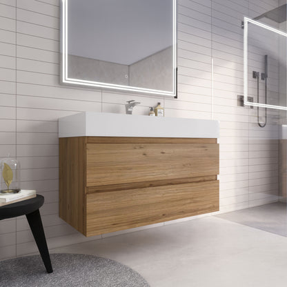 Monterey 42" Wall Mounted Bathroom Vanity with Reinforced Acrylic Integrated Sink Top