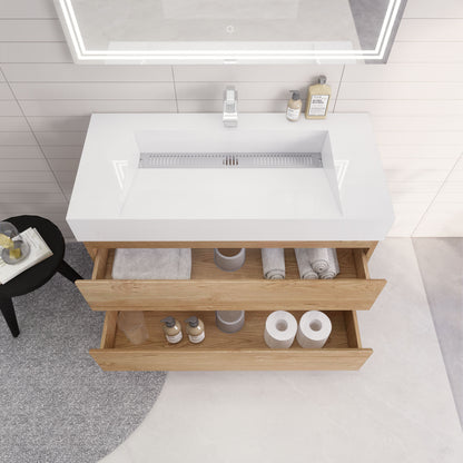 Monterey 42" Wall Mounted Bathroom Vanity with Reinforced Acrylic Integrated Sink Top