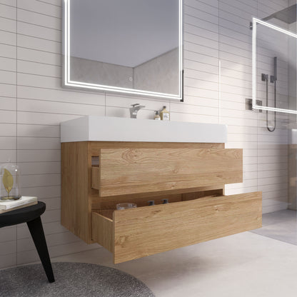 Monterey 42" Wall Mounted Bathroom Vanity with Reinforced Acrylic Integrated Sink Top