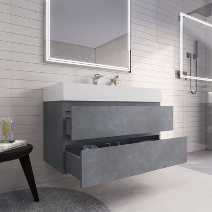 Monterey 42" Wall Mounted Bathroom Vanity with Reinforced Acrylic Integrated Sink Top