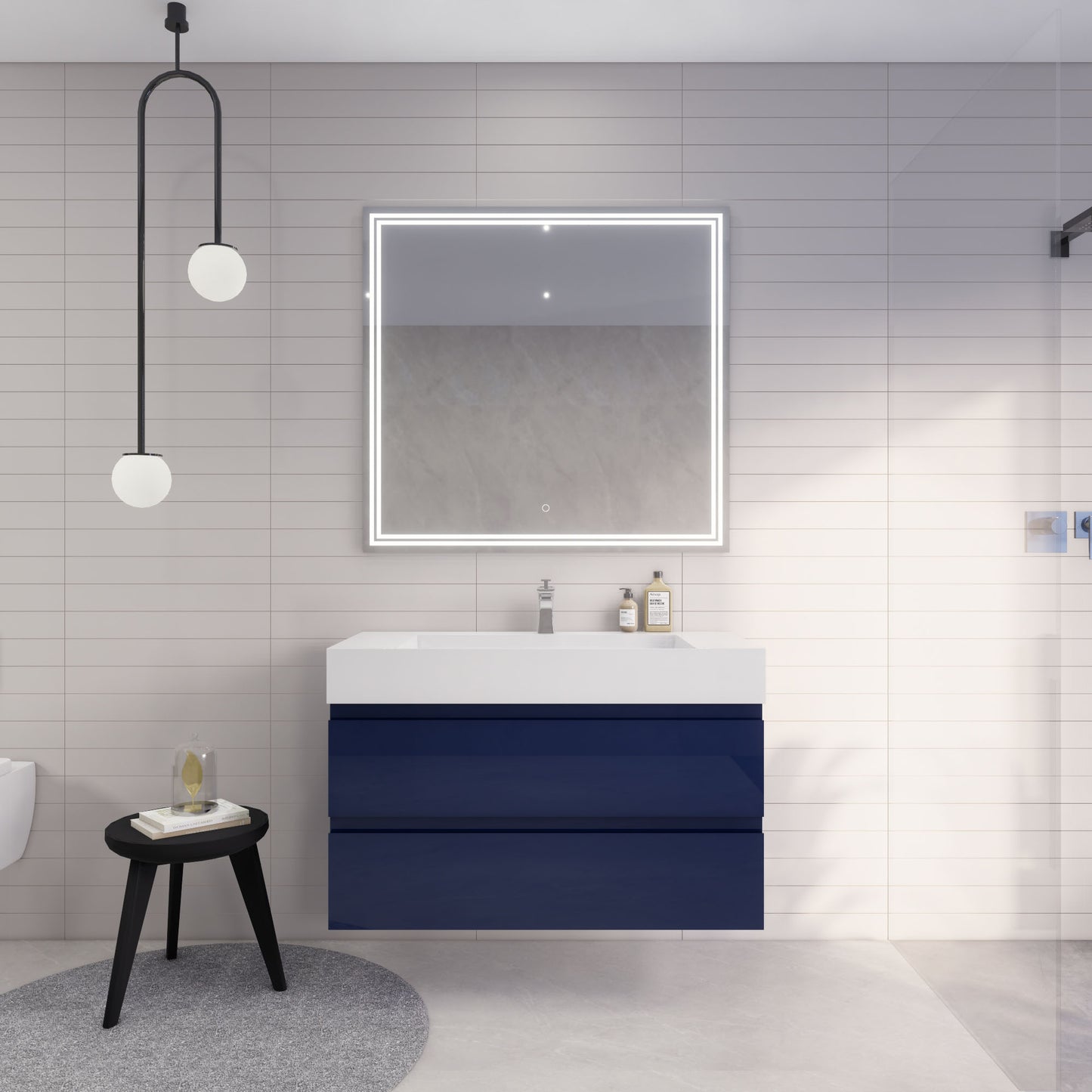 Monterey 42" Wall Mounted Bathroom Vanity with Reinforced Acrylic Integrated Sink Top