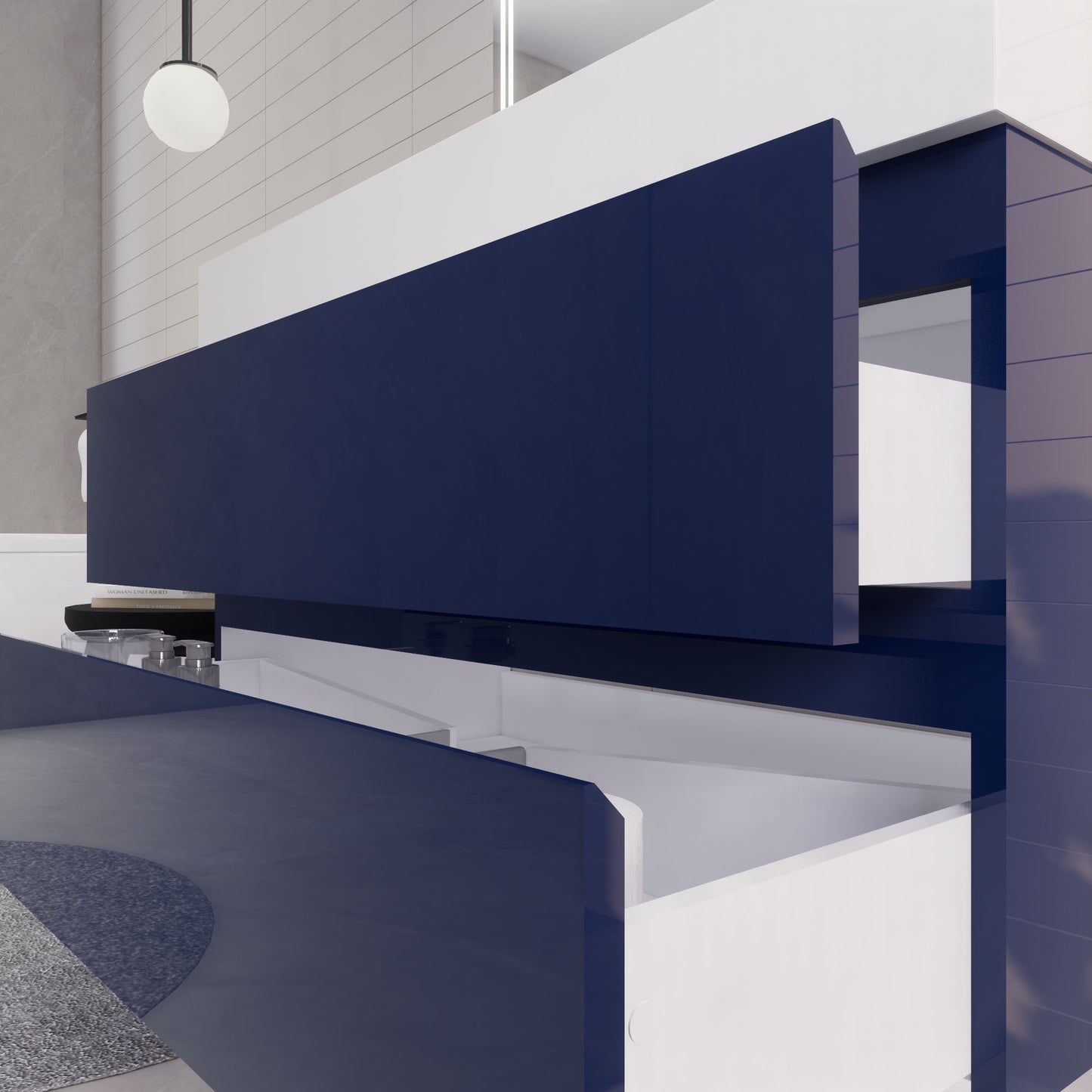 Monterey 42" Wall Mounted Bathroom Vanity with Reinforced Acrylic Integrated Sink Top