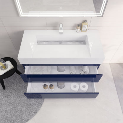 Monterey 42" Wall Mounted Bathroom Vanity with Reinforced Acrylic Integrated Sink Top
