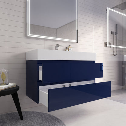 Monterey 42" Wall Mounted Bathroom Vanity with Reinforced Acrylic Integrated Sink Top