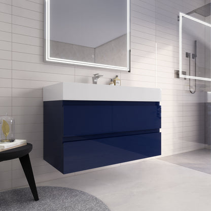 Monterey 42" Wall Mounted Bathroom Vanity with Reinforced Acrylic Integrated Sink Top
