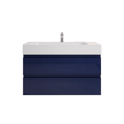 Monterey 42" Wall Mounted Bathroom Vanity with Reinforced Acrylic Integrated Sink Top