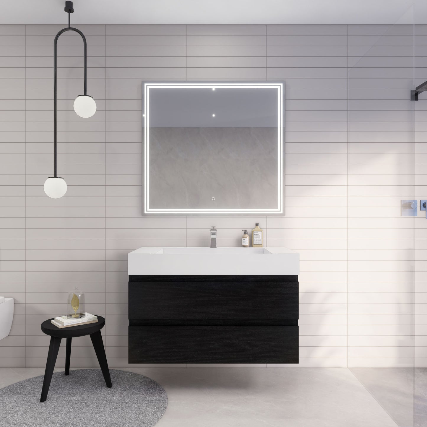 Monterey 42" Wall Mounted Bathroom Vanity with Reinforced Acrylic Integrated Sink Top