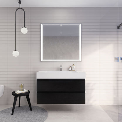 Monterey 42" Wall Mounted Bathroom Vanity with Reinforced Acrylic Integrated Sink Top