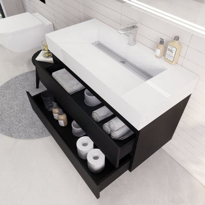 Monterey 42" Wall Mounted Bathroom Vanity with Reinforced Acrylic Integrated Sink Top