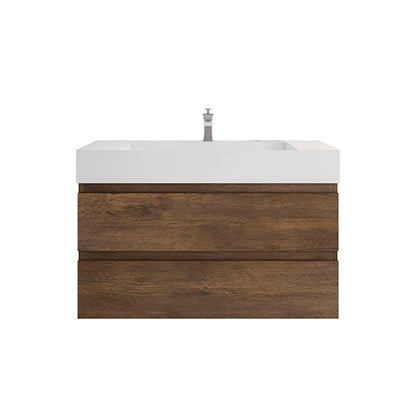 Monterey 42" Wall Mounted Bathroom Vanity with Reinforced Acrylic Integrated Sink Top