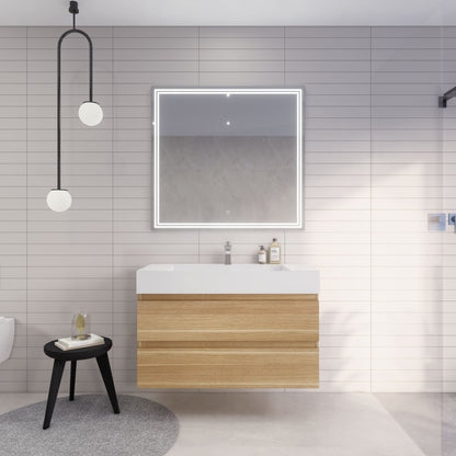 Monterey 42" Wall Mounted Bathroom Vanity with Reinforced Acrylic Integrated Sink Top