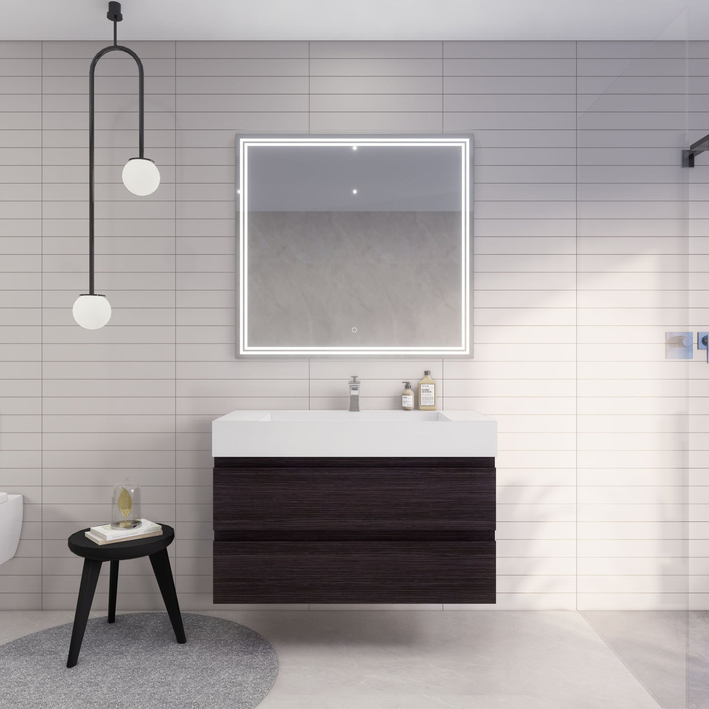 Monterey 42" Wall Mounted Bathroom Vanity with Reinforced Acrylic Integrated Sink Top