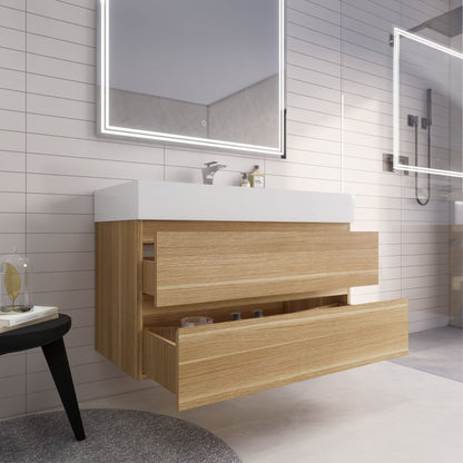 Monterey 42" Wall Mounted Bathroom Vanity with Reinforced Acrylic Integrated Sink Top