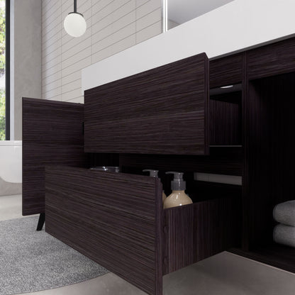 Monterey 48" Wall Mounted Bathroom Vanity with Reinforced Acrylic Integrated Sink Top