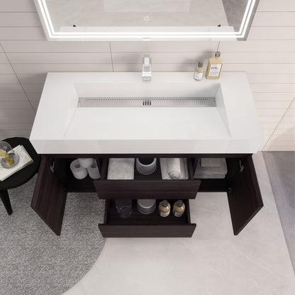 Monterey 48" Wall Mounted Bathroom Vanity with Reinforced Acrylic Integrated Sink Top