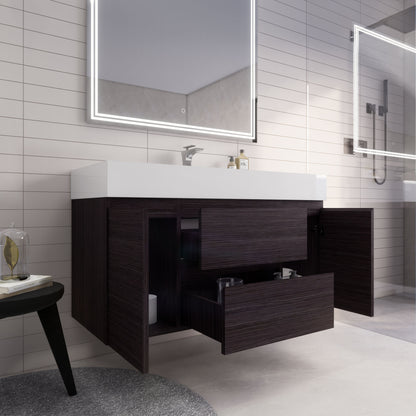 Monterey 48" Wall Mounted Bathroom Vanity with Reinforced Acrylic Integrated Sink Top