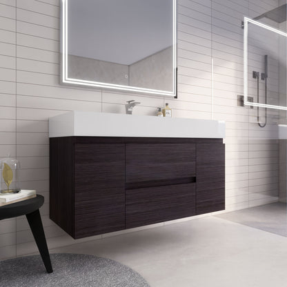 Monterey 48" Wall Mounted Bathroom Vanity with Reinforced Acrylic Integrated Sink Top