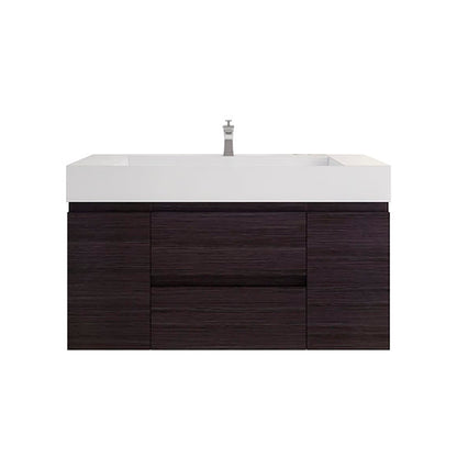 Monterey 48" Wall Mounted Bathroom Vanity with Reinforced Acrylic Integrated Sink Top
