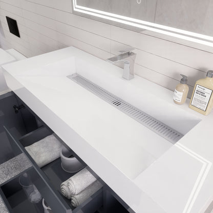 Monterey 48" Wall Mounted Bathroom Vanity with Reinforced Acrylic Integrated Sink Top