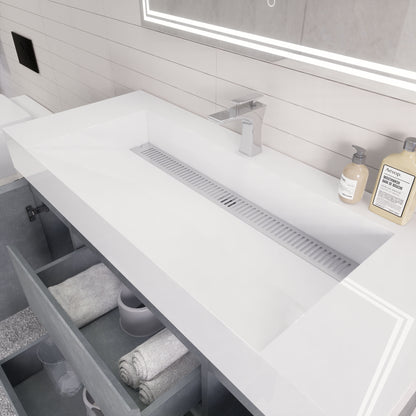 Monterey 48" Wall Mounted Bathroom Vanity with Reinforced Acrylic Integrated Sink Top