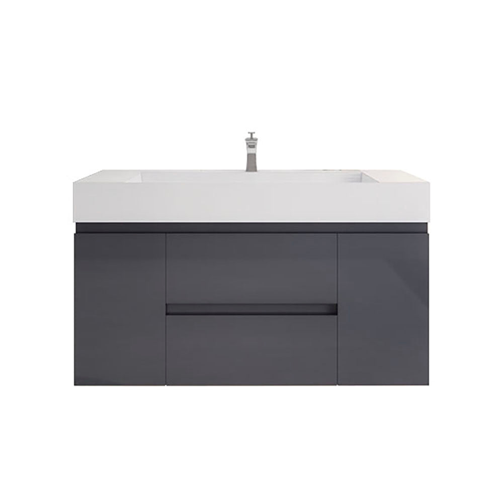Monterey 48" Wall Mounted Bathroom Vanity with Reinforced Acrylic Integrated Sink Top